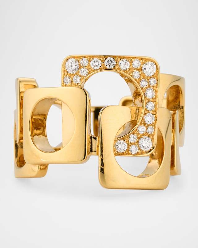 18K Yellow Gold Diamond Statement Ring